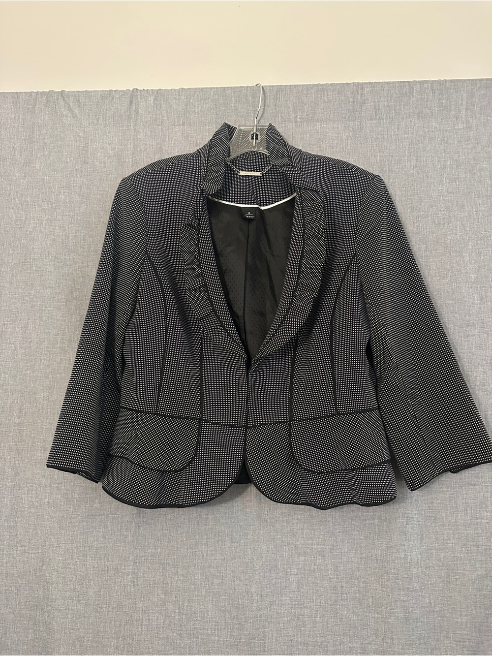 Tailored Black & White Dotted Women's Blazer
